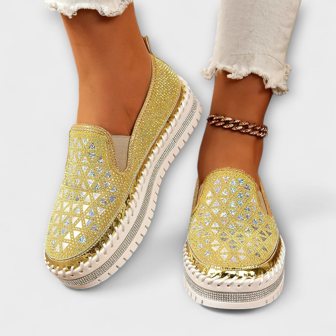 Vada | Slip-ons med luksuriøst glansmønster