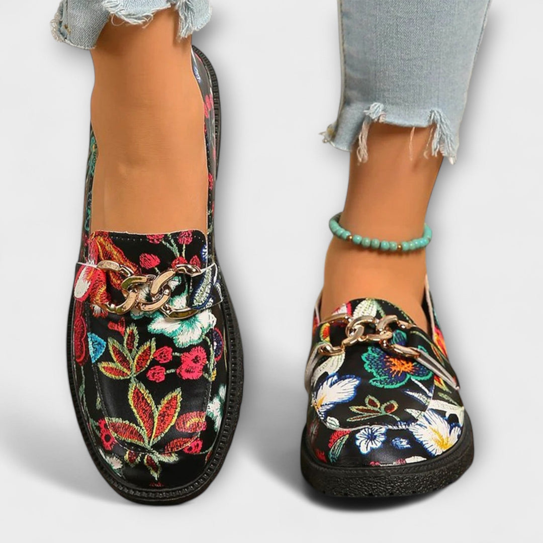 Orla | Loafers med blomstermønster