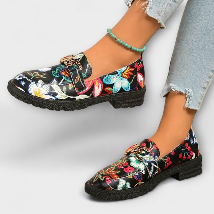 Orla | Loafers med blomstermønster