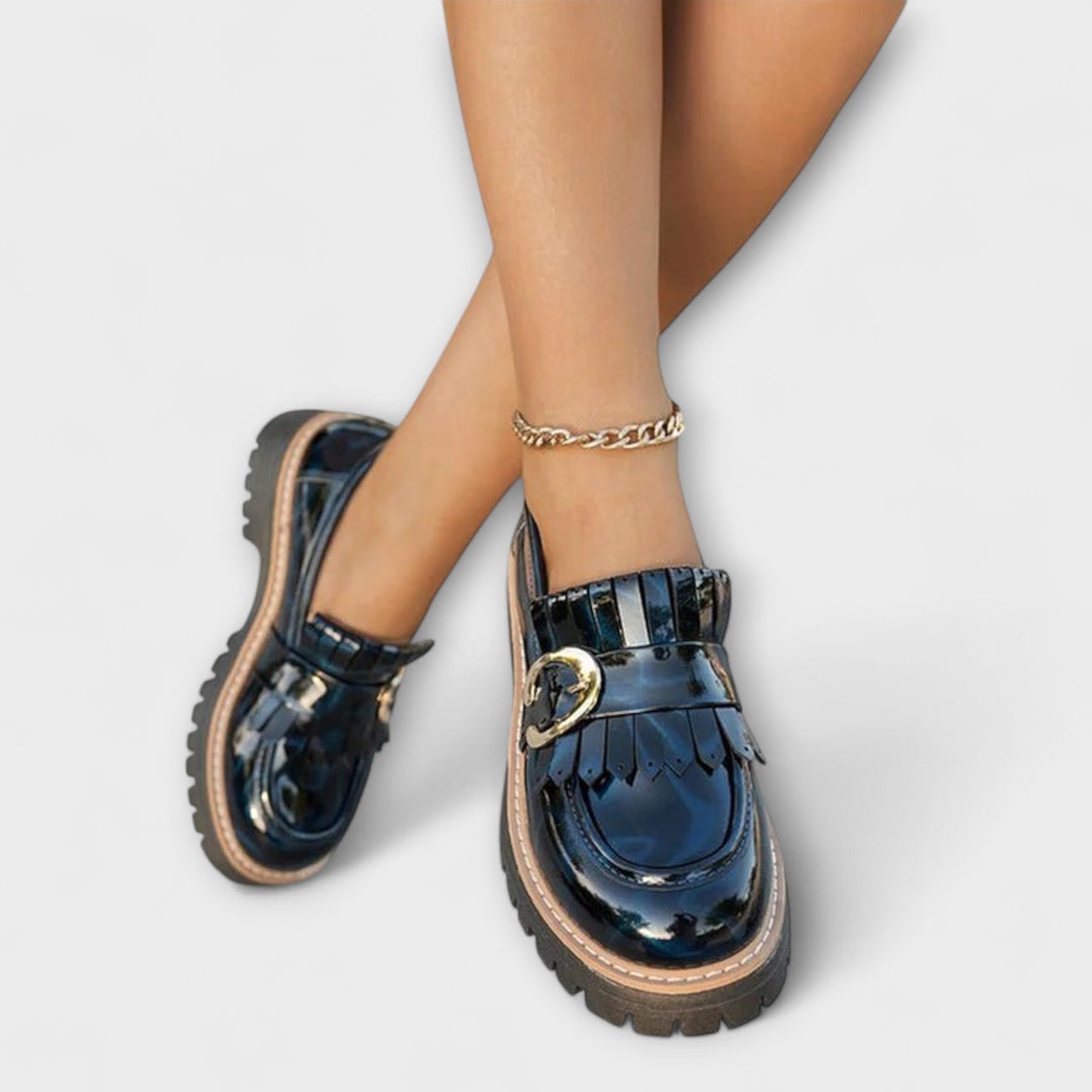 Nova | Chunky loafers med spenne og frynser