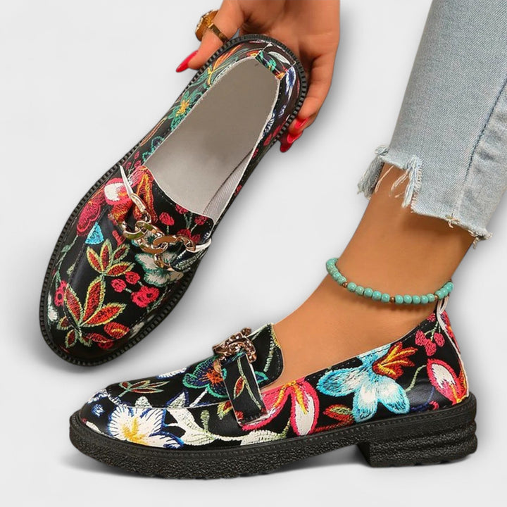 Orla | Loafers med blomstermønster