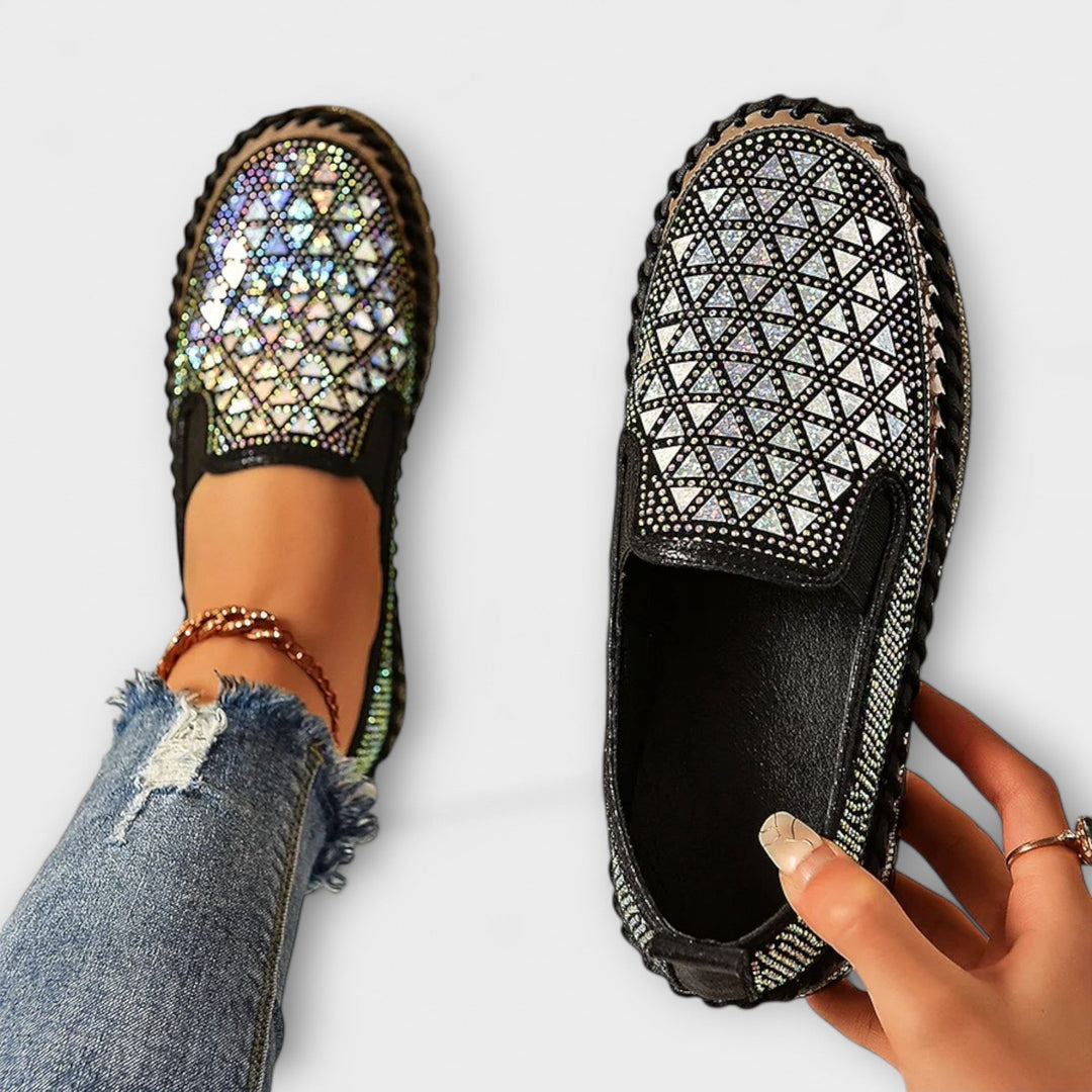 Vada | Slip-ons med luksuriøst glansmønster