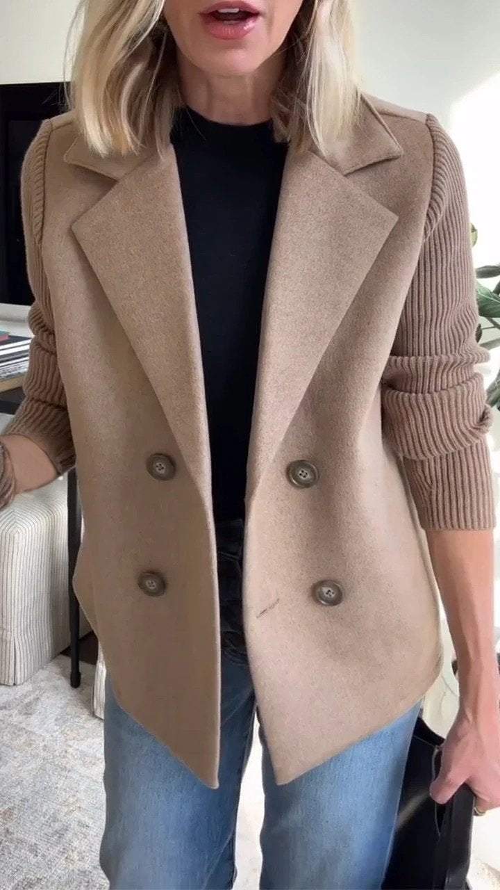 Celeste | Elegant Blazer med Strikkede Ermer