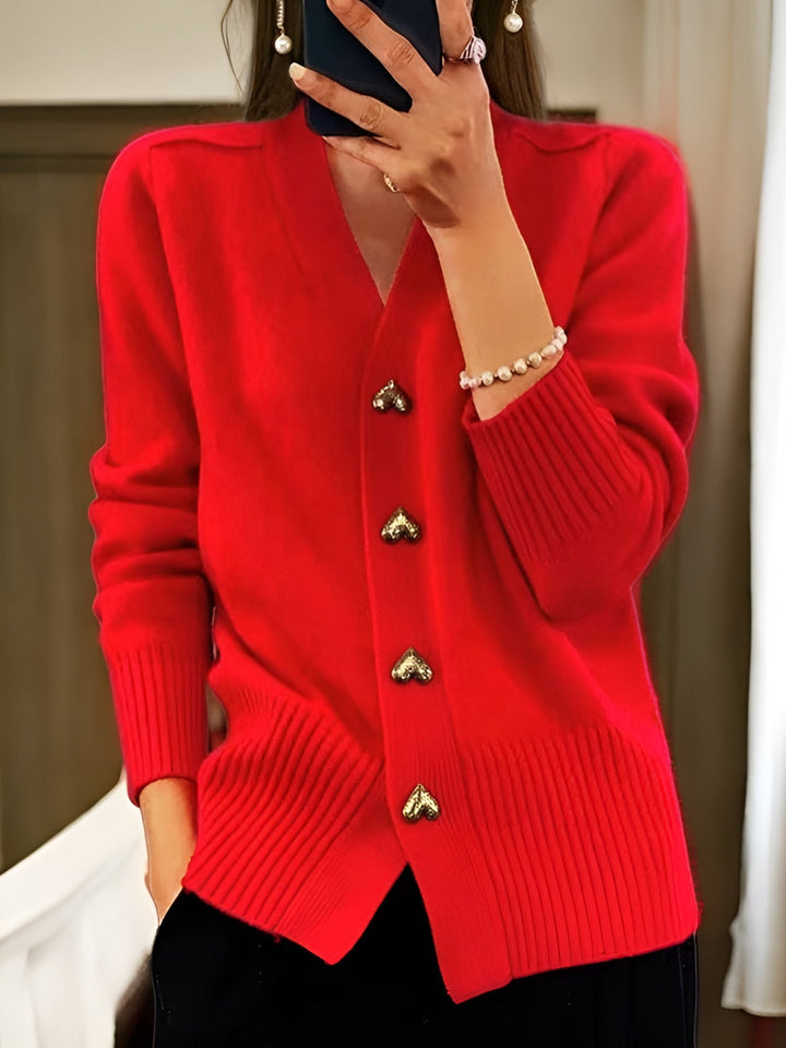 Cora | Cardigan med Hjerteknapper